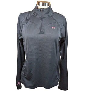 Under Armour Semi Fitted All Season Woman's 1/4 Zip Running Top Size Large